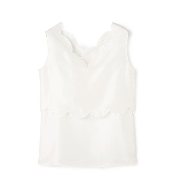 DES PRES「シルクハブタエ スカラップブラウス」|シャツ・ブラウス|11 ホワイト