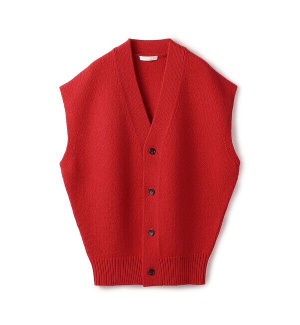 MACPHEE「ラムカシミヤ Vネックベスト」|ベスト・ジレ|35 レッド