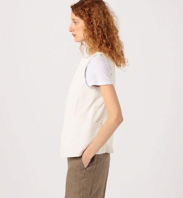 MACPHEE「ピグメントドリルクロス スクエアネックベスト」|ベスト・ジレ|