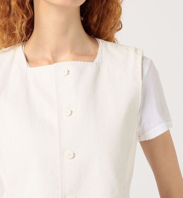 MACPHEE「ピグメントドリルクロス スクエアネックベスト」|ベスト・ジレ|