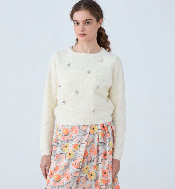 Ballsey「ビジューブークレー クルーネックプルオーバー」|ニット・セーター|