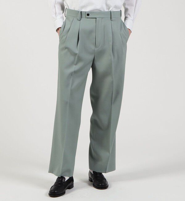 TOMORROWLAND MENS「ハルトツイル 2タックワイドストレートパンツ」|スラックス|