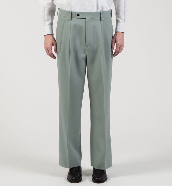 TOMORROWLAND MENS「ハルトツイル 2タックワイドストレートパンツ」|スラックス|