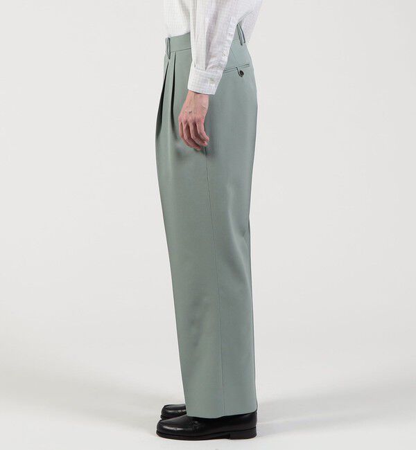 TOMORROWLAND MENS「ハルトツイル 2タックワイドストレートパンツ」|スラックス|