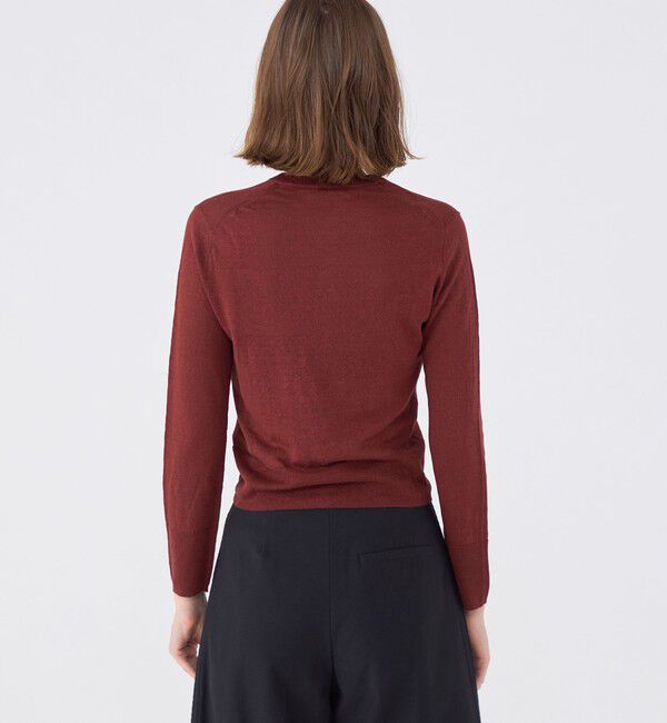 MACPHEE「プレーンリネン クルーネックカーディガン」|カーディガン|