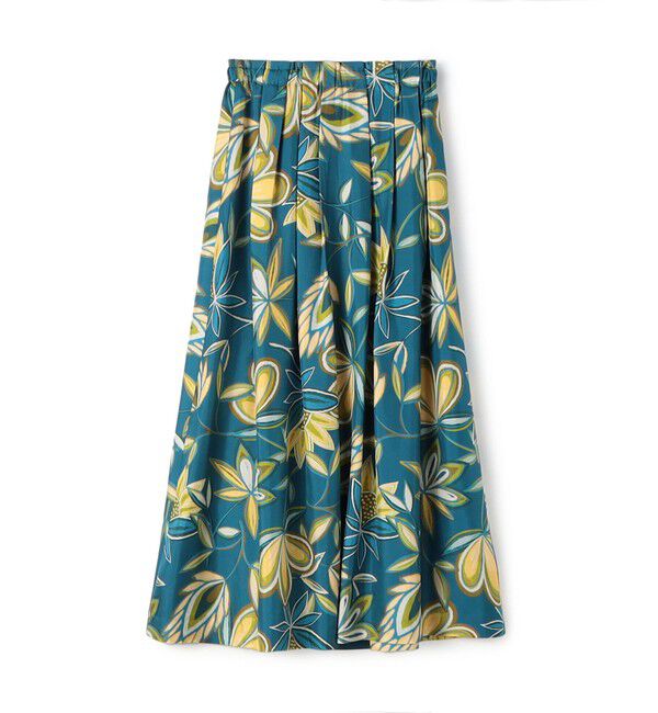 CABaN「シルクツイル COLETTEフラワープリントスカート」|スカート|66 ブルー系