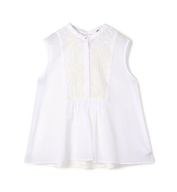 TOMORROWLAND collection「ミッシェルエンブロイダリー バンドカラーブラウス」|シャツ・ブラウス|11 ホワイト