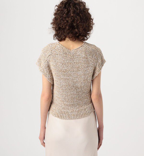 DES PRES「ピコットテープヤーン Vネックプルオーバー」|ニット・セーター|