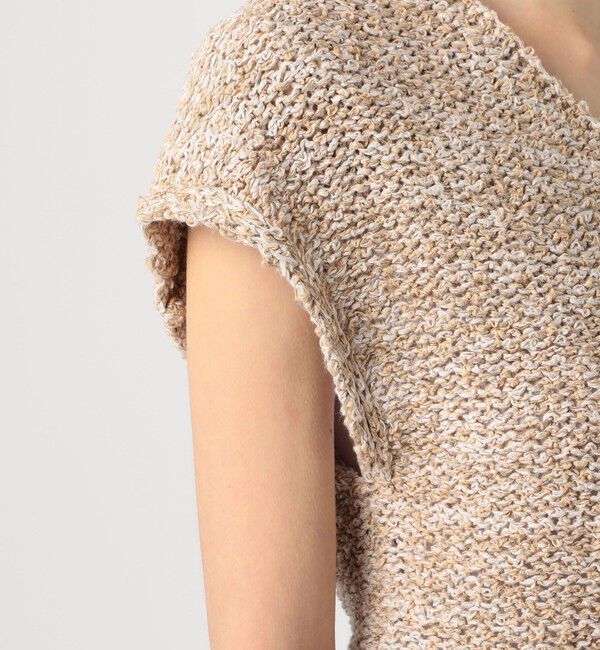 DES PRES「ピコットテープヤーン Vネックプルオーバー」|ニット・セーター|