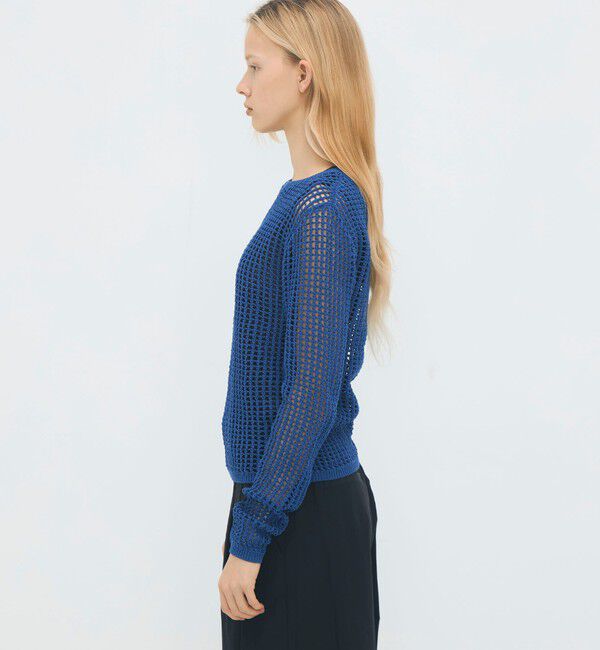 CABaN「コットンメッシュ クルーネックプルオーバー」|ニット・セーター|