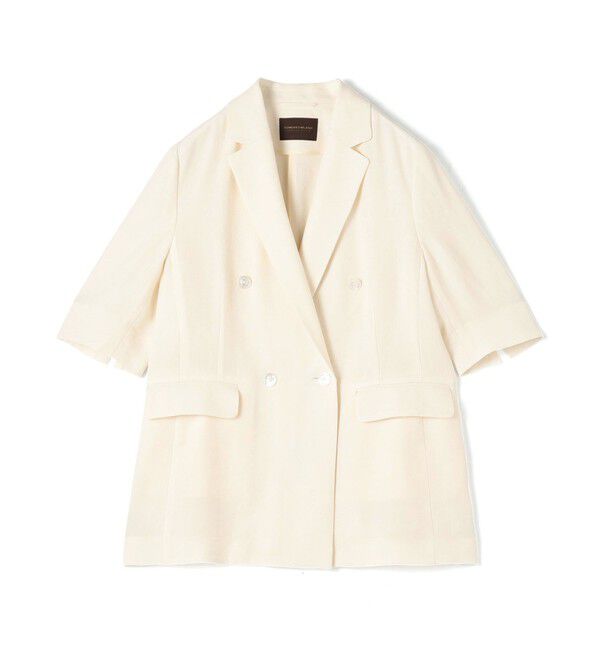 TOMORROWLAND collection「レーヨンリネンオックス ハーフスリーブジャケット」|テーラードジャケット|11 ホワイト