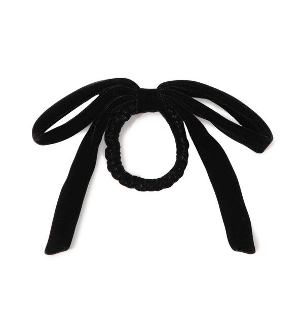 TOMORROWLAND GOODS「ALEXANDRE DE PARIS ベロアリボンポニー」|ヘアゴム・シュシュ|19 ブラック