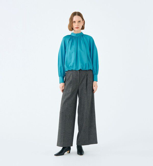 Ballsey「コットンシルクサテン 2-wayボウタイブラウス」|シャツ・ブラウス|