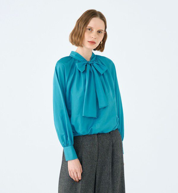 Ballsey「コットンシルクサテン 2-wayボウタイブラウス」|シャツ・ブラウス|