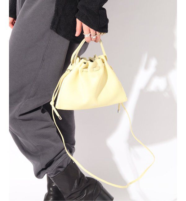  「【blancle/ ブランクレ】S.LETHER/M.LEATHER 2WAY GATHER MINI BAG limited」|ショルダー・メッセンジャー|イエロー A