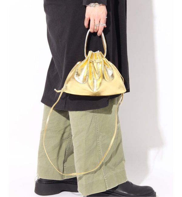  「【blancle/ ブランクレ】S.LETHER/M.LEATHER 2WAY GATHER MINI BAG limited」|ショルダー・メッセンジャー|ゴールド