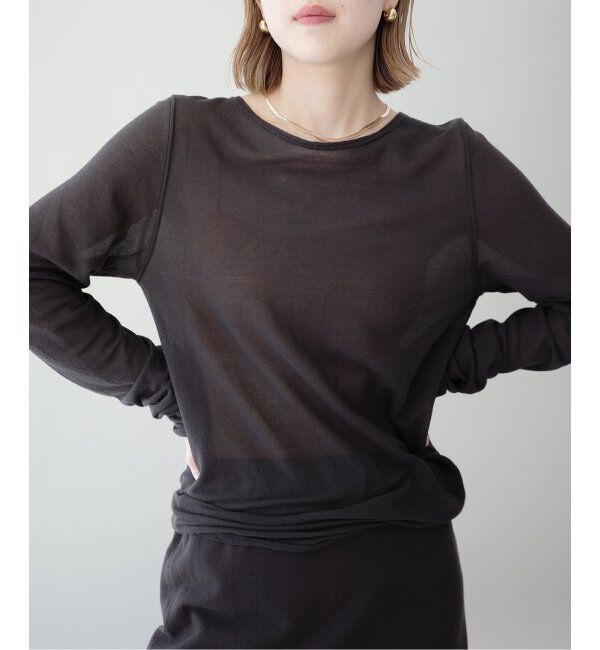 EMILYWEEK「シアークルーネックプルオーバー」|Tシャツ・カットソー|ブラウン