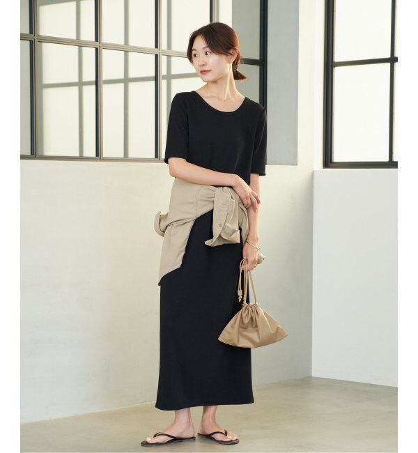 Plage「《WEB限定追加》Rib ハーフスリーブ ワンピース 2」|ワンピース|