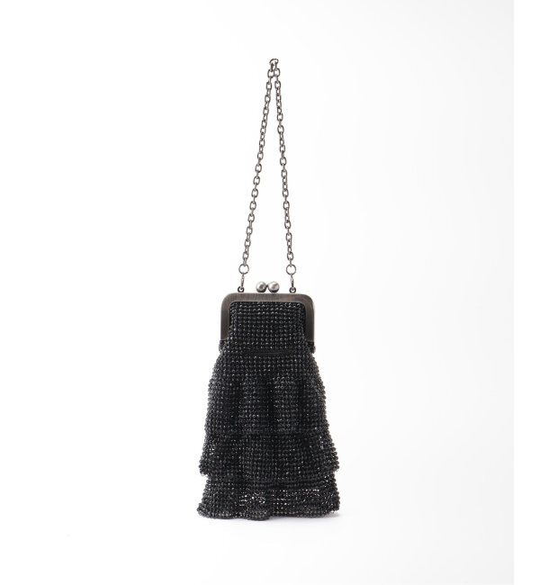 IENA LA BOUCLE「【Whiting&Davis】Kyra Petite Ruffle Clutch バッグ」|その他|ブラック