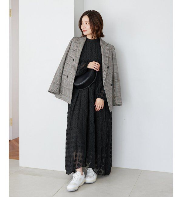 IENA「フラワージャガードボザムドレス」|ワンピース|