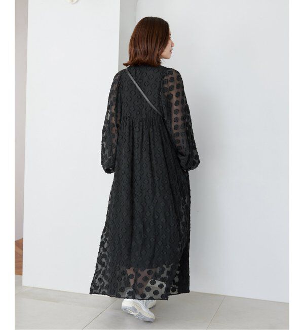 IENA「フラワージャガードボザムドレス」|ワンピース|