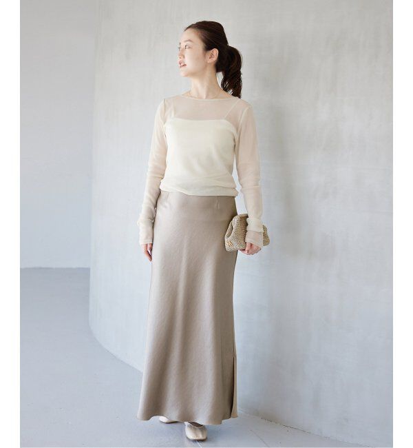 IENA「《追加3》ダブルサテンスカート」|スカート|