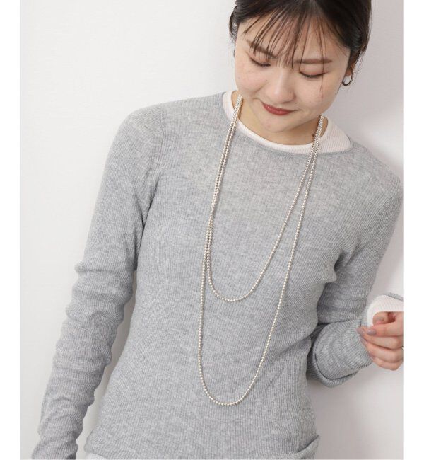 SLOBE IENA「《追加》SLOBE ロングメタルビーズネックレス(180cm)」|ネックレス|シルバー