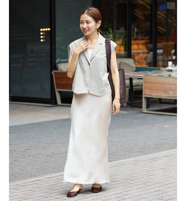 IENA「《追加8》ダブルサテンスカート」|スカート|