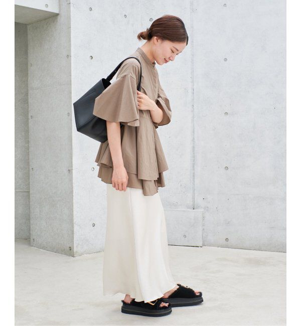 IENA「《追加8》ダブルサテンスカート」|スカート|