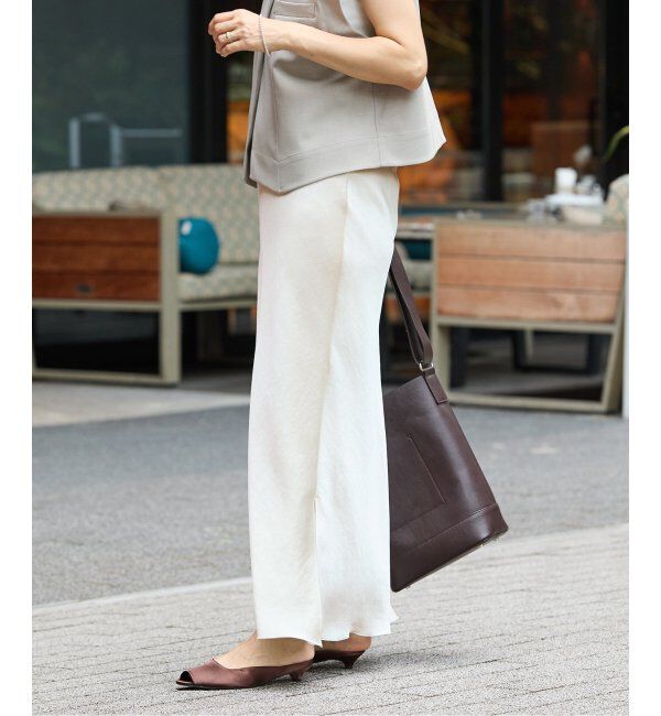 IENA「《追加8》ダブルサテンスカート」|スカート|