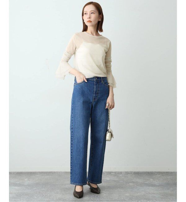 SLOBE IENA「《追加》ラッフルスリーブチュールプルオーバー」|Tシャツ・カットソー|