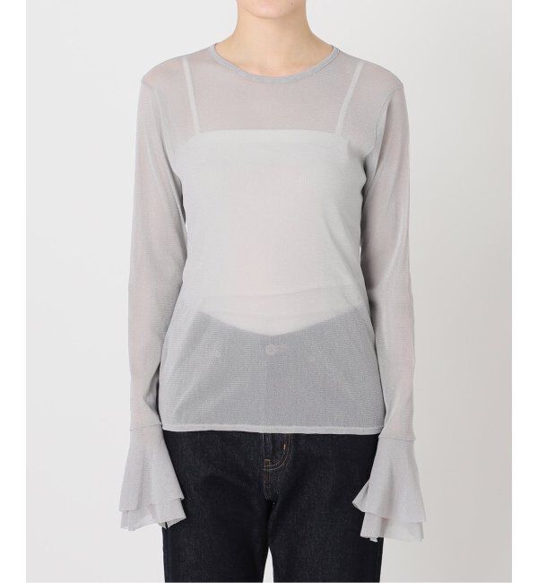 SLOBE IENA「《追加》ラッフルスリーブチュールプルオーバー」|Tシャツ・カットソー|