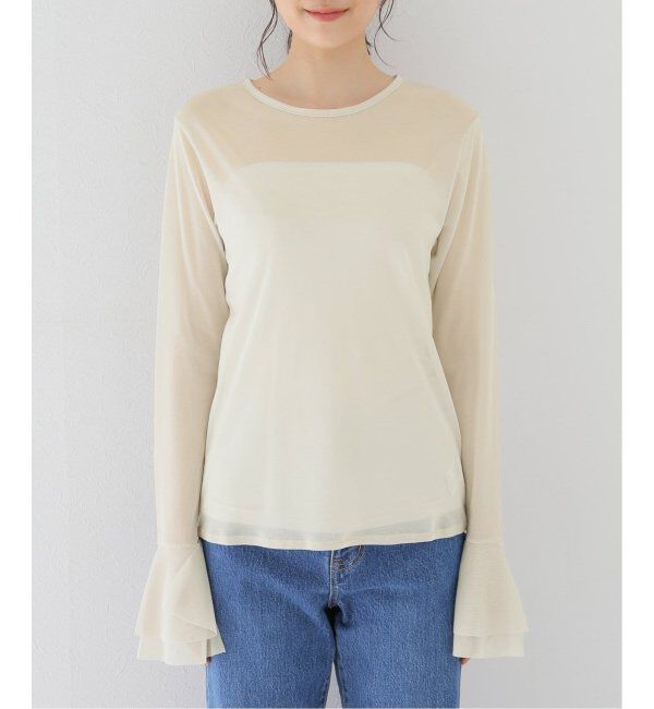 SLOBE IENA「《追加》ラッフルスリーブチュールプルオーバー」|Tシャツ・カットソー|