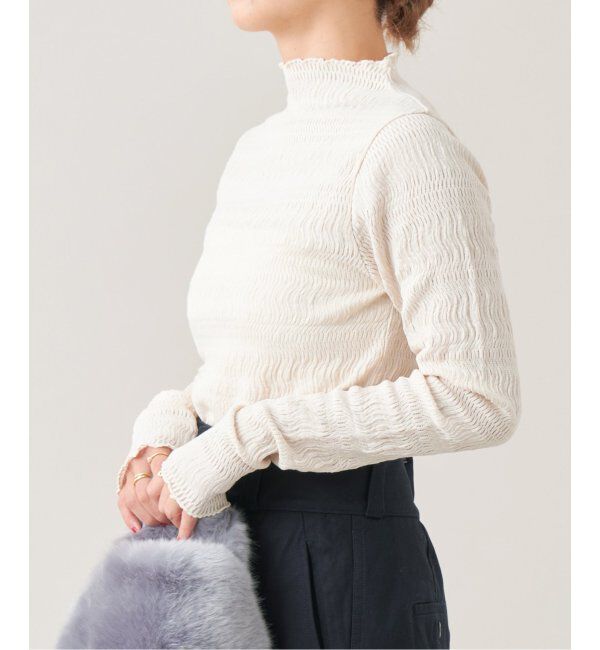 IENA LA BOUCLE「IENA LA BOUCLE ウェーブラッセルハイネックプルオーバー」|Tシャツ・カットソー|ナチュラル