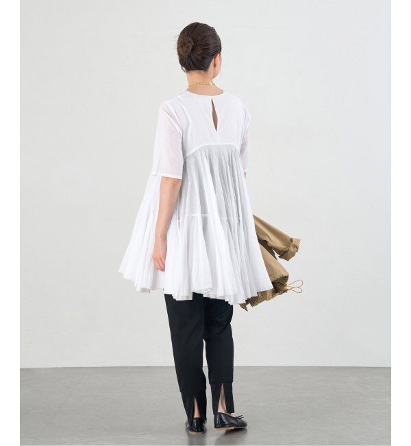 IENA「AAYUSHI/アユーシ ボリュームフレアハーフスリーブワンピース」|ワンピース|