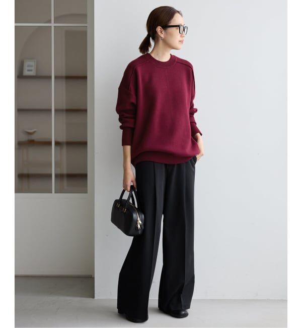 SLOBE IENA「《WEB限定/追加2》オーバーサイズ スウェットライクニット」|ニット・セーター|
