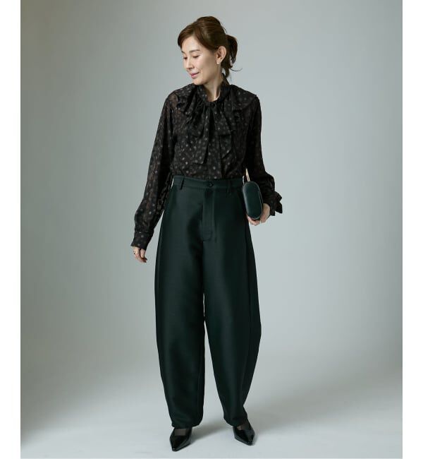 VERMEIL par iena「《一部店舗限定》ドットジャガードプリントフリルブラウス」|シャツ・ブラウス|