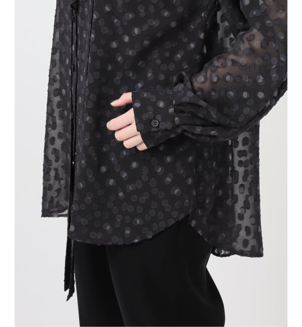 VERMEIL par iena「《一部店舗限定》ドットジャガードプリントフリルブラウス」|シャツ・ブラウス|