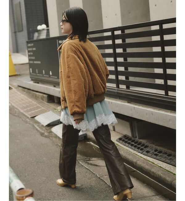 IENA LA BOUCLE「IENA LA BOUCLE 楊柳レースミニキャミドレス」|キャミソール|