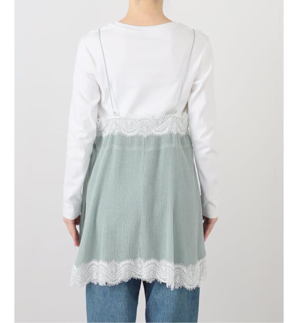 IENA LA BOUCLE「IENA LA BOUCLE 楊柳レースミニキャミドレス」|キャミソール|