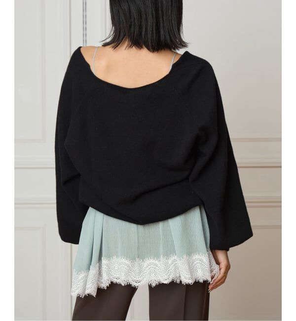 IENA LA BOUCLE「IENA LA BOUCLE 楊柳レースミニキャミドレス」|キャミソール|