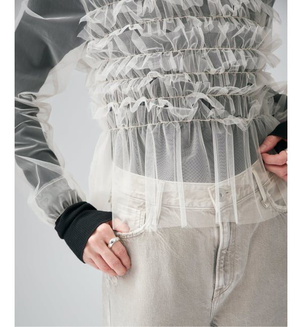 VERMEIL par iena「クリアチュールフリルブラウス」|シャツ・ブラウス|