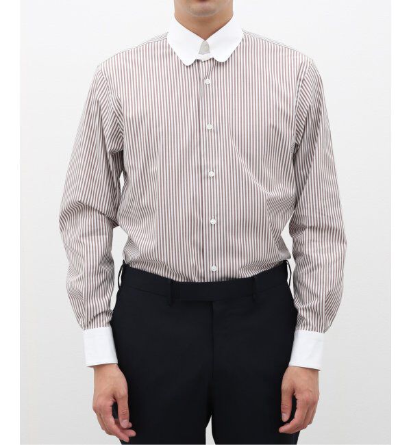 EDIFICE「D.ラウンドタブ クレリックシャツ ストライプ」|シャツ・ブラウス|