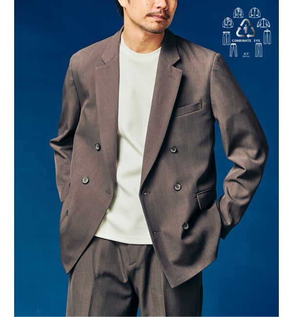 417 EDIFICE「&rdquo;4WAYストレッチ&rdquo; ダブルジャケット」|テーラードジャケット|ブラウン