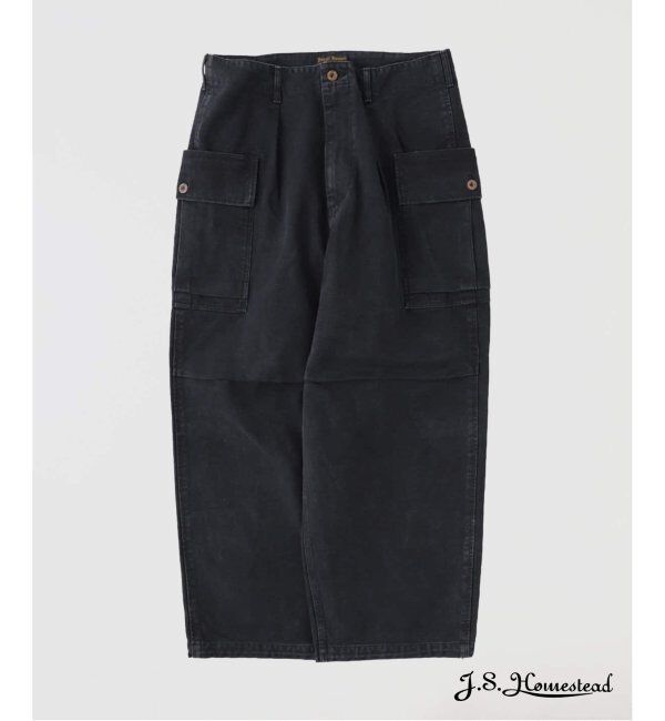 J.S.Homestead「J.S.Homestead / ヘビーキャンバス ワイドカーゴパンツ」|カーゴ|ブラック A