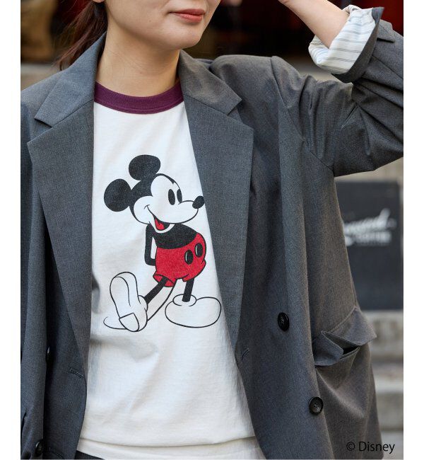 JOURNAL STANDARD「MICKEY / リンガーTシャツ」|Tシャツ・カットソー|ホワイト