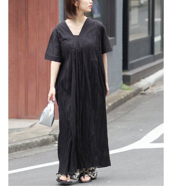 JOURNAL STANDARD relume「コットンボイルクリンクルタックカフタンワンピース」|ワンピース|ブラック