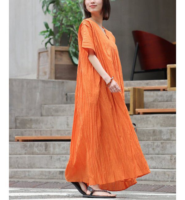 JOURNAL STANDARD relume「コットンボイルクリンクルタックカフタンワンピース」|ワンピース|オレンジ