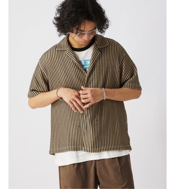 JOURNAL STANDARD relume「ストライプ カラーレース 半袖シャツ」|シャツ・ブラウス|