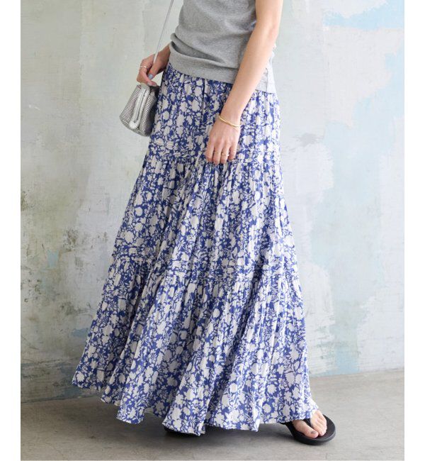 JOURNAL STANDARD relume「《WEB限定追加2》コットンボイルクリンクルティアードスカート（柄）」|スカート|